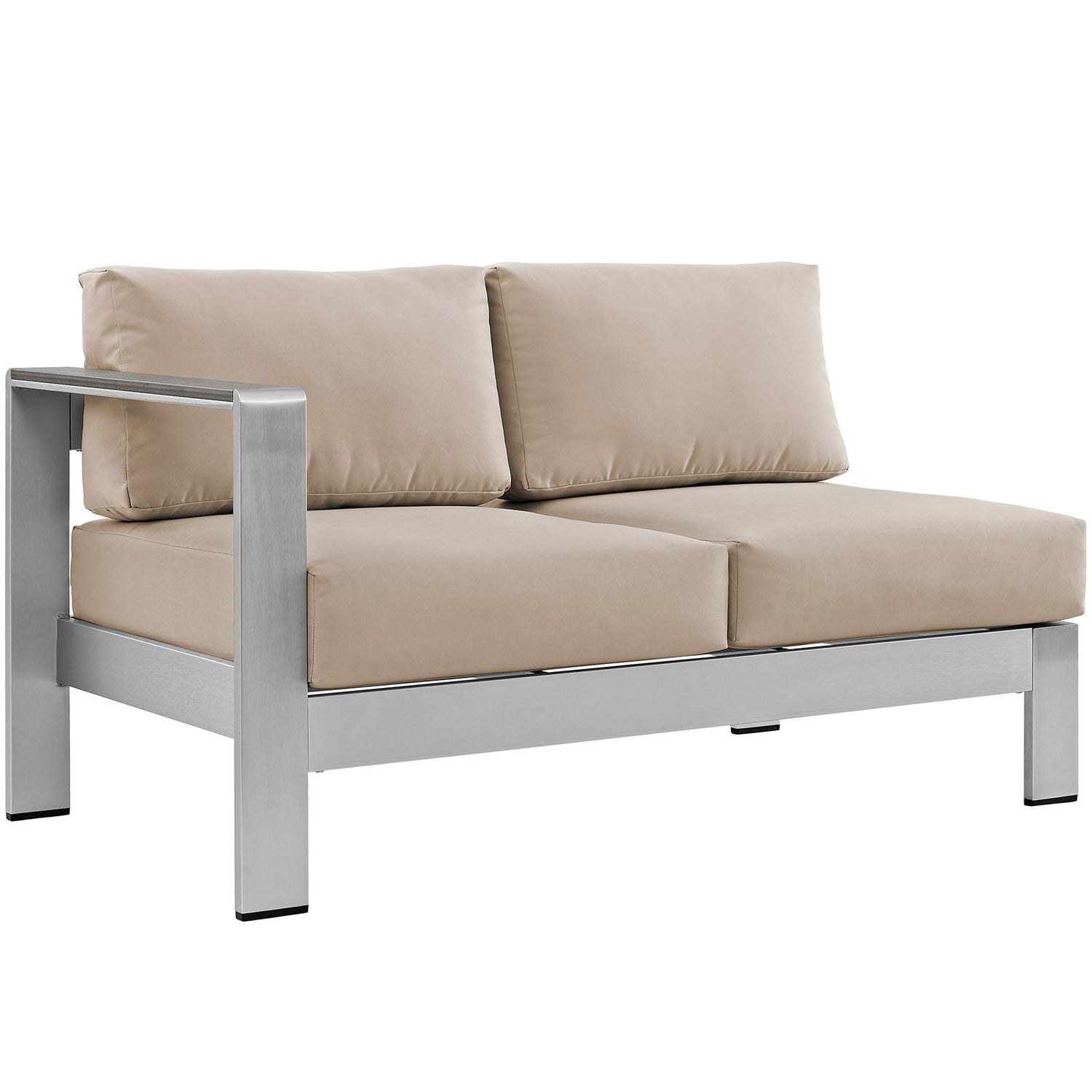 Shore 4 Piece Outdoor Patio Aluminum Sectional Sofa Set by Modway