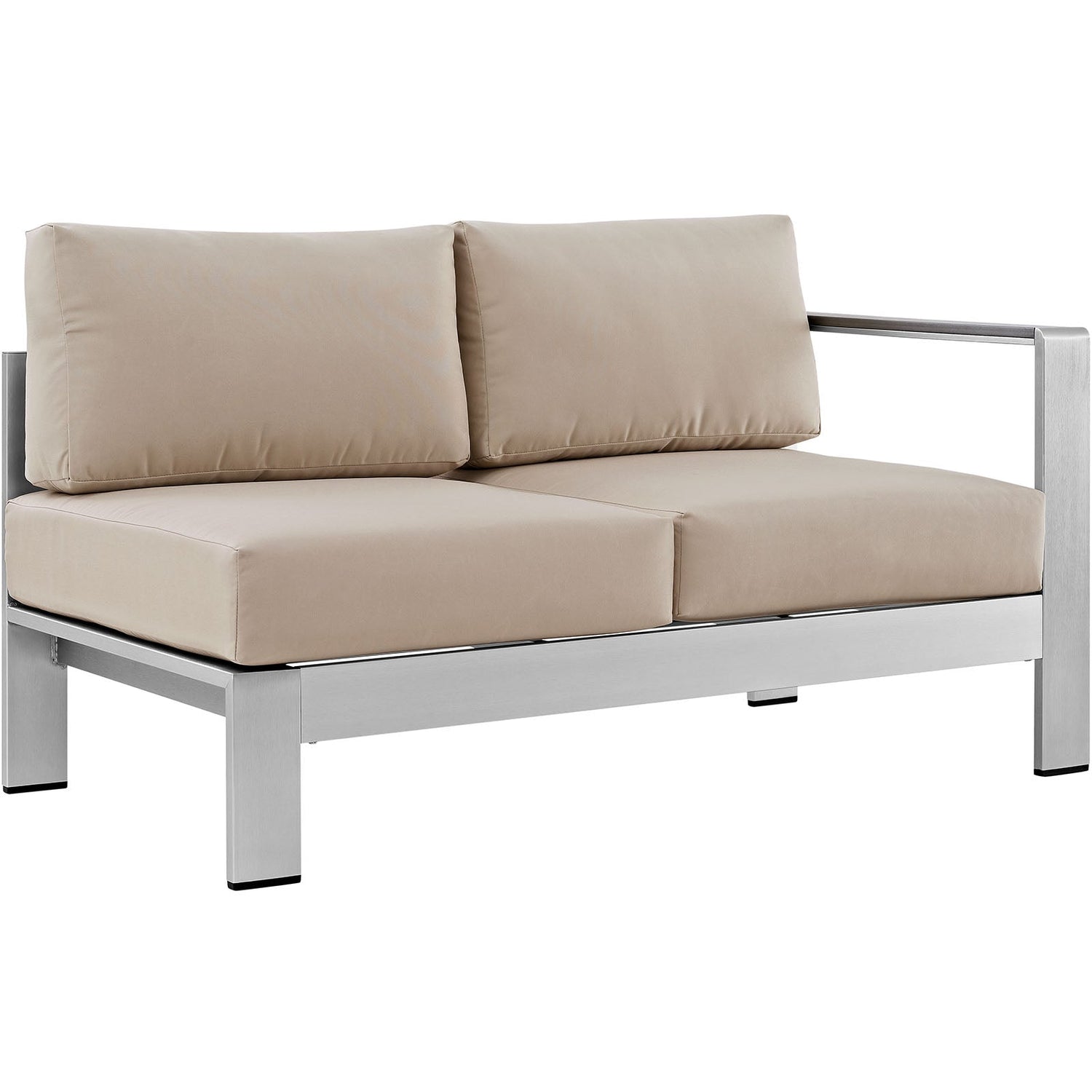 Shore 4 Piece Outdoor Patio Aluminum Sectional Sofa Set by Modway