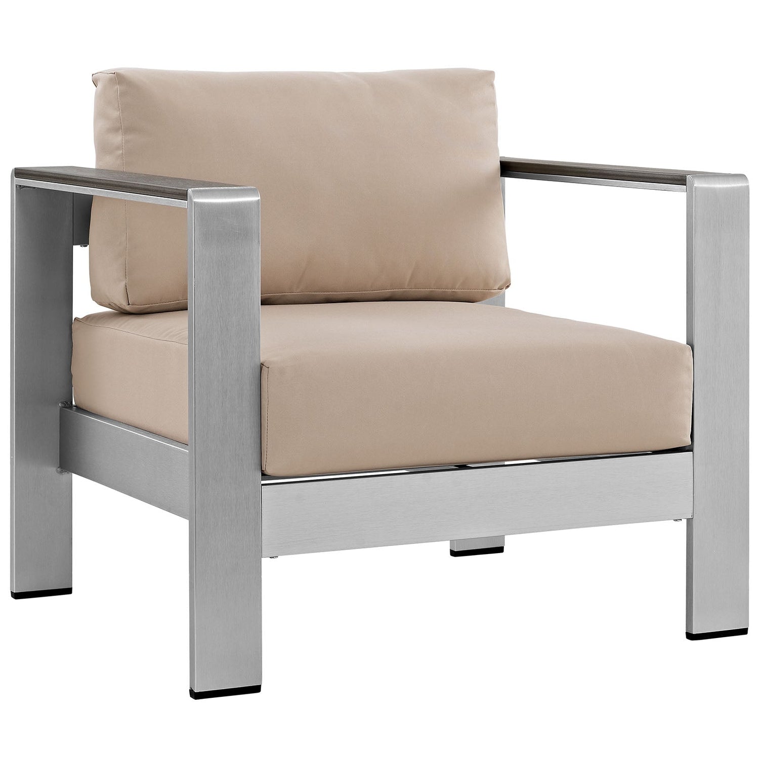 Shore 4 Piece Outdoor Patio Aluminum Sectional Sofa Set by Modway