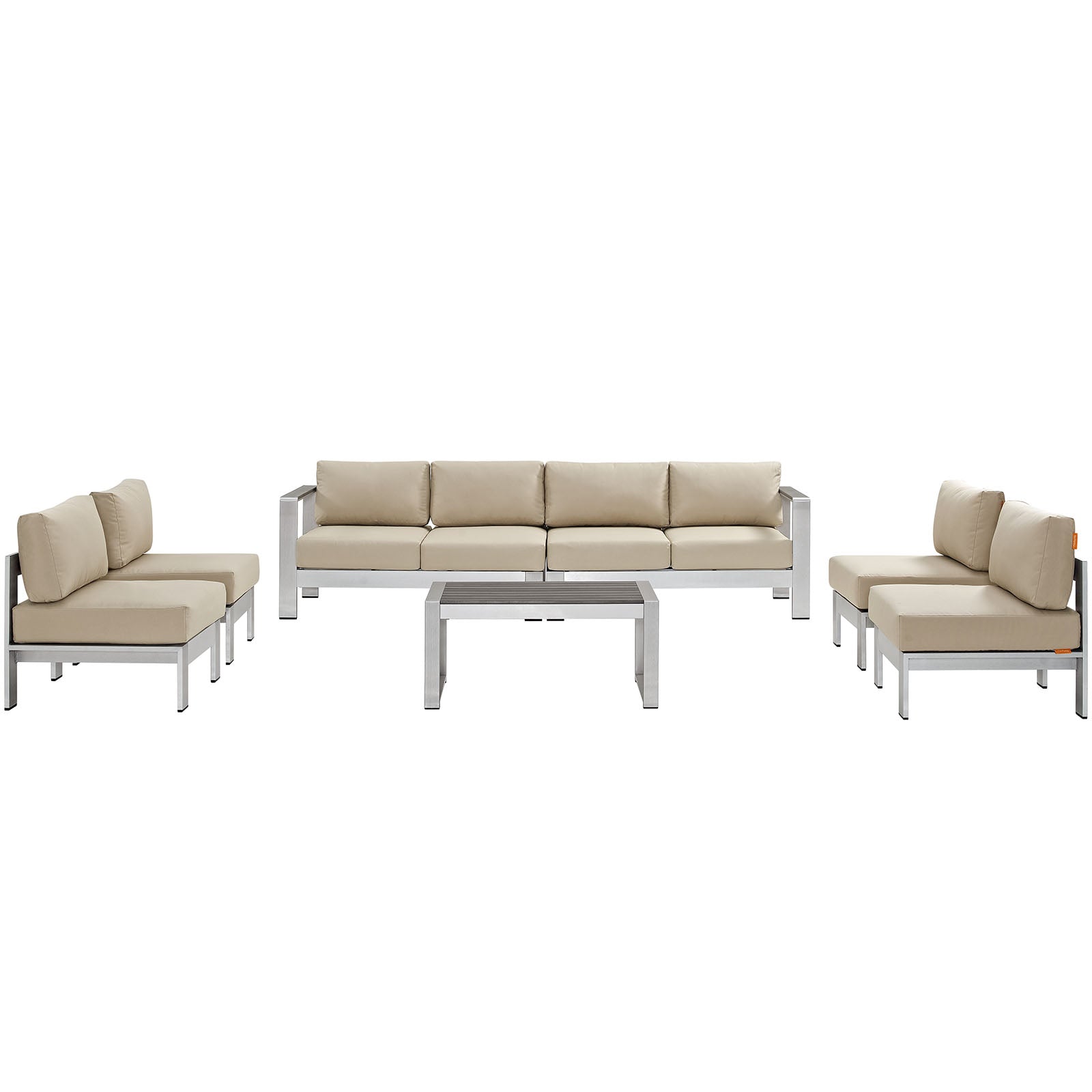 Shore 7 Piece Outdoor Patio Sectional Sofa Set By HouseBean