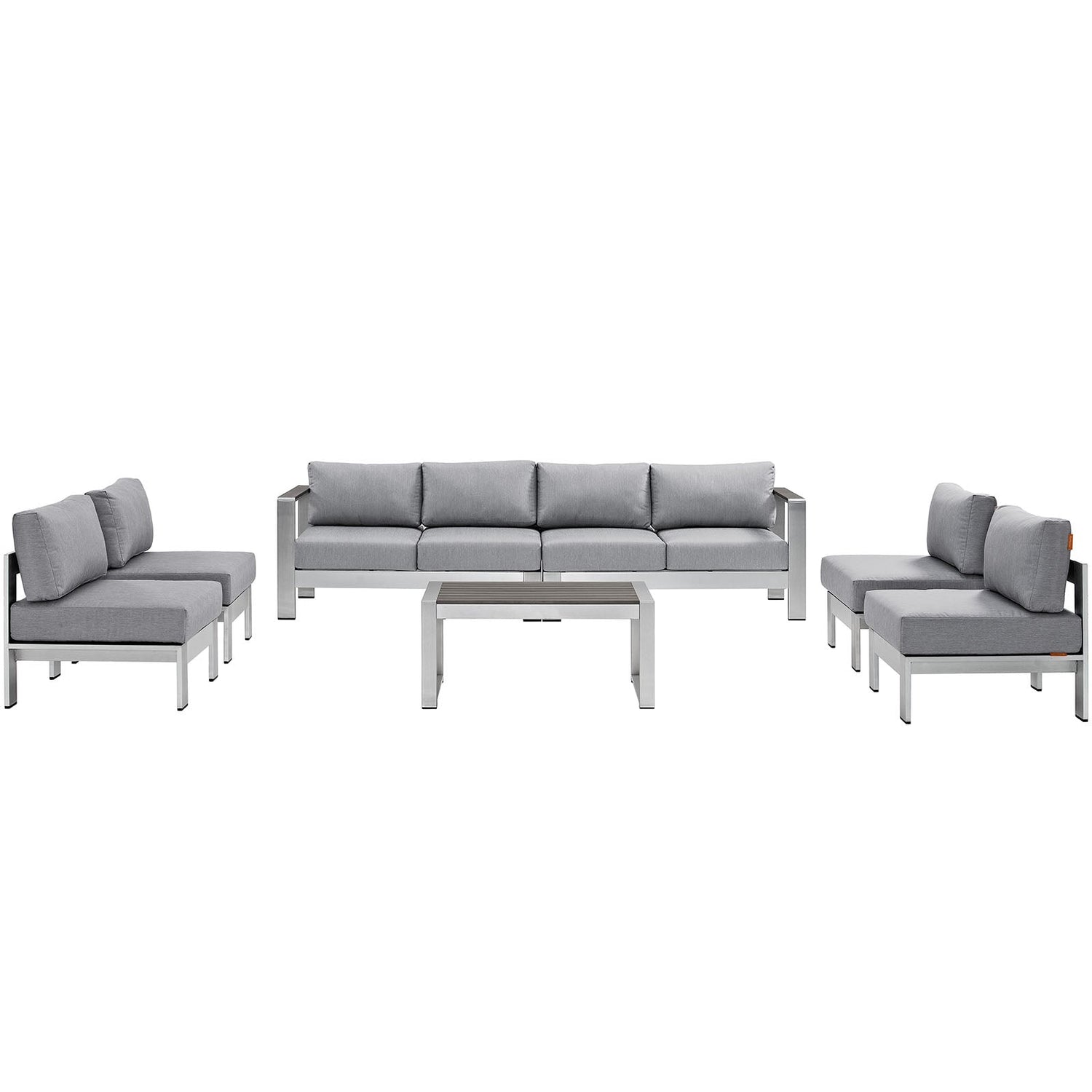 Shore 7 Piece Outdoor Patio Sectional Sofa Set By HouseBean