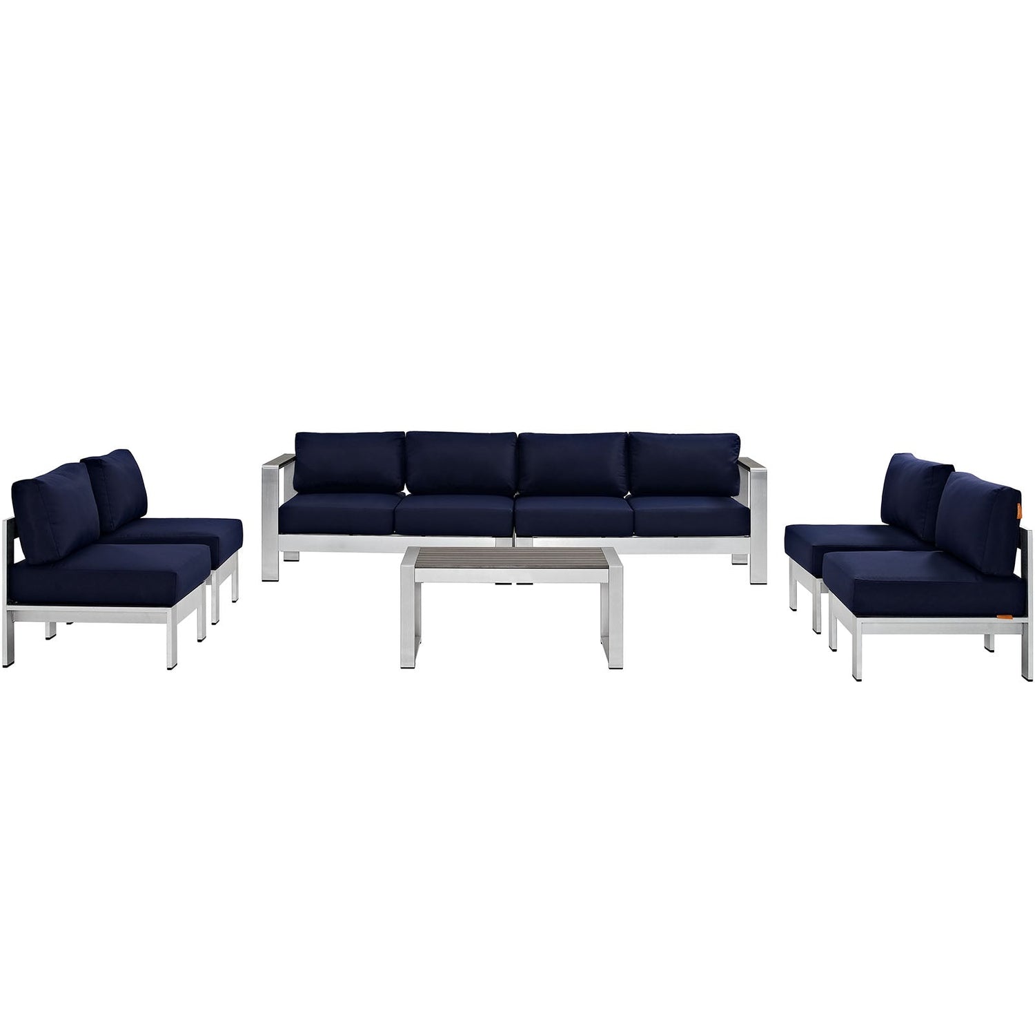 Shore 7 Piece Outdoor Patio Sectional Sofa Set By HouseBean