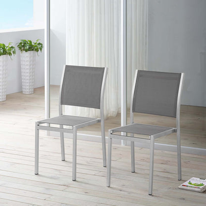 Shore Side Chair Outdoor Patio Aluminum Set of 2 By HouseBean