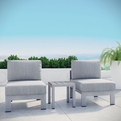 Shore 3 Piece Outdoor Patio Aluminum Sectional Sofa Set By HouseBean