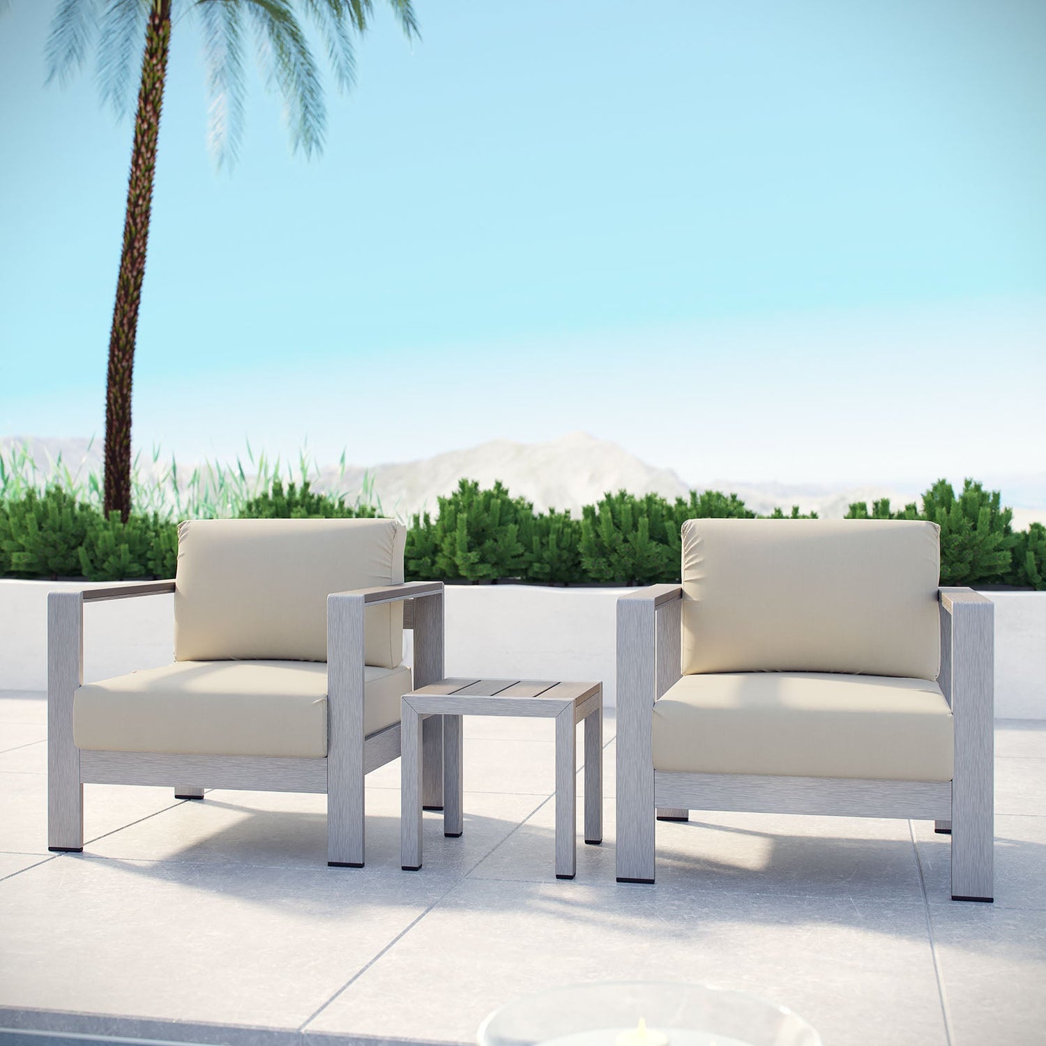 Shore 3 Piece Outdoor Patio Aluminum Set By HouseBean