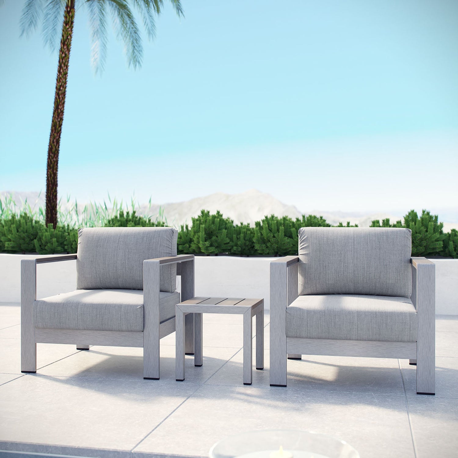 Shore 3 Piece Outdoor Patio Aluminum Set By HouseBean