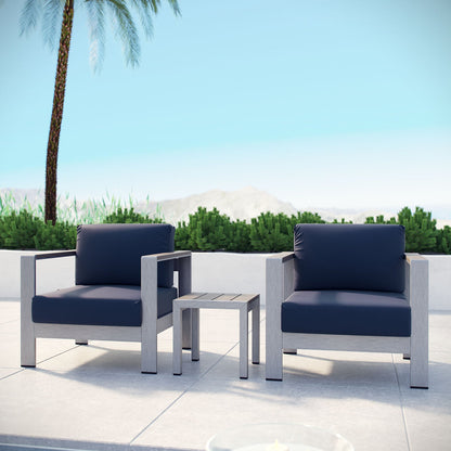 Shore 3 Piece Outdoor Patio Aluminum Set By HouseBean