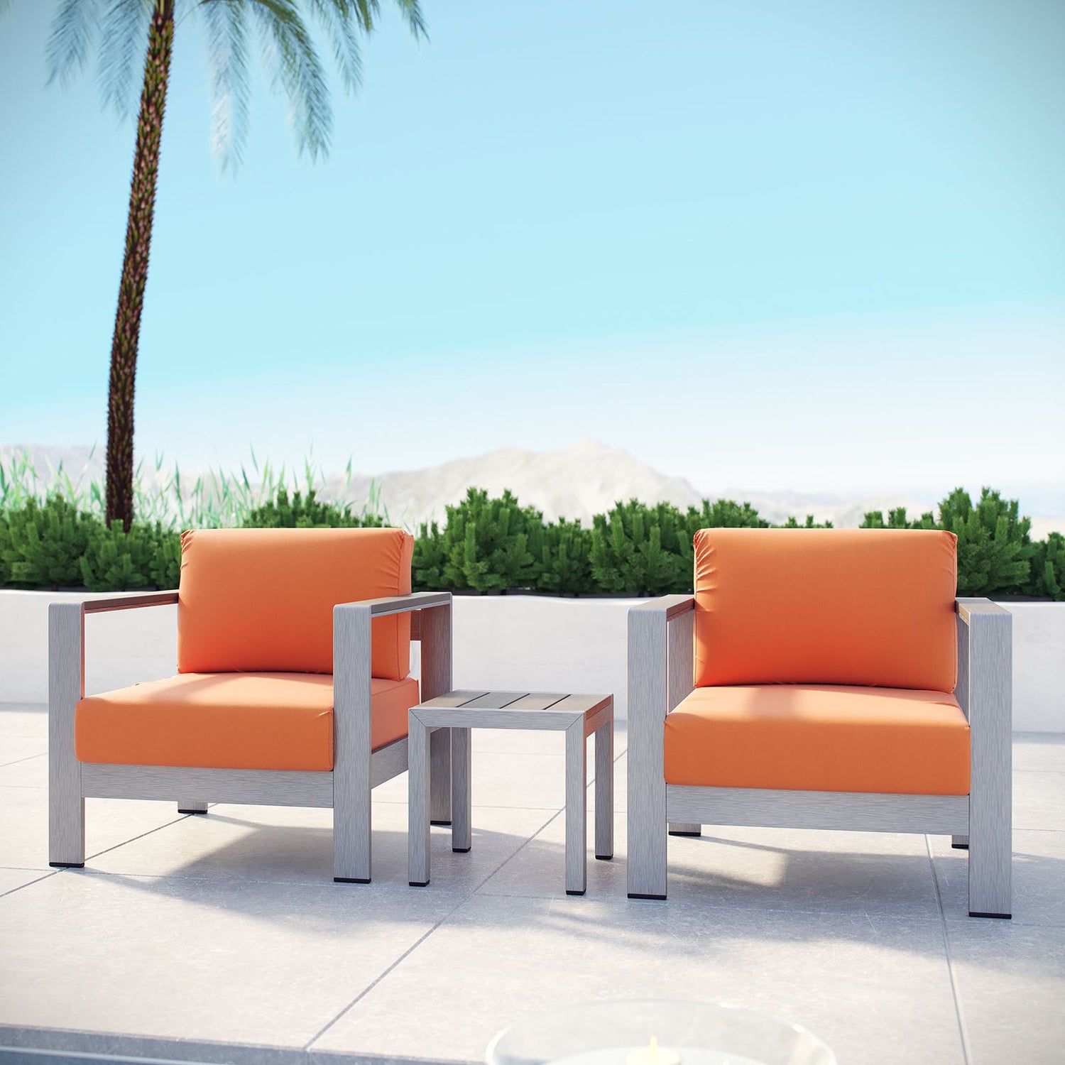 Shore 3 Piece Outdoor Patio Aluminum Set By HouseBean