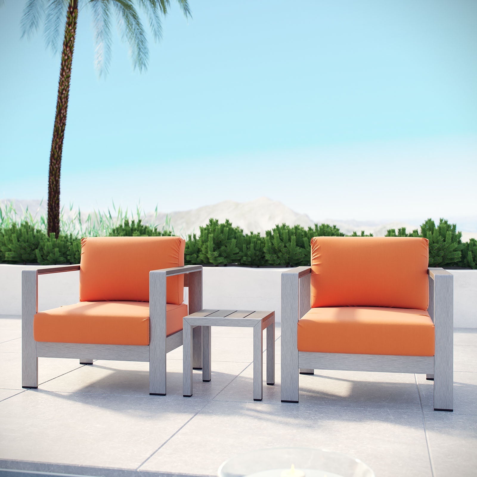 Shore 3 Piece Outdoor Patio Aluminum Set By HouseBean