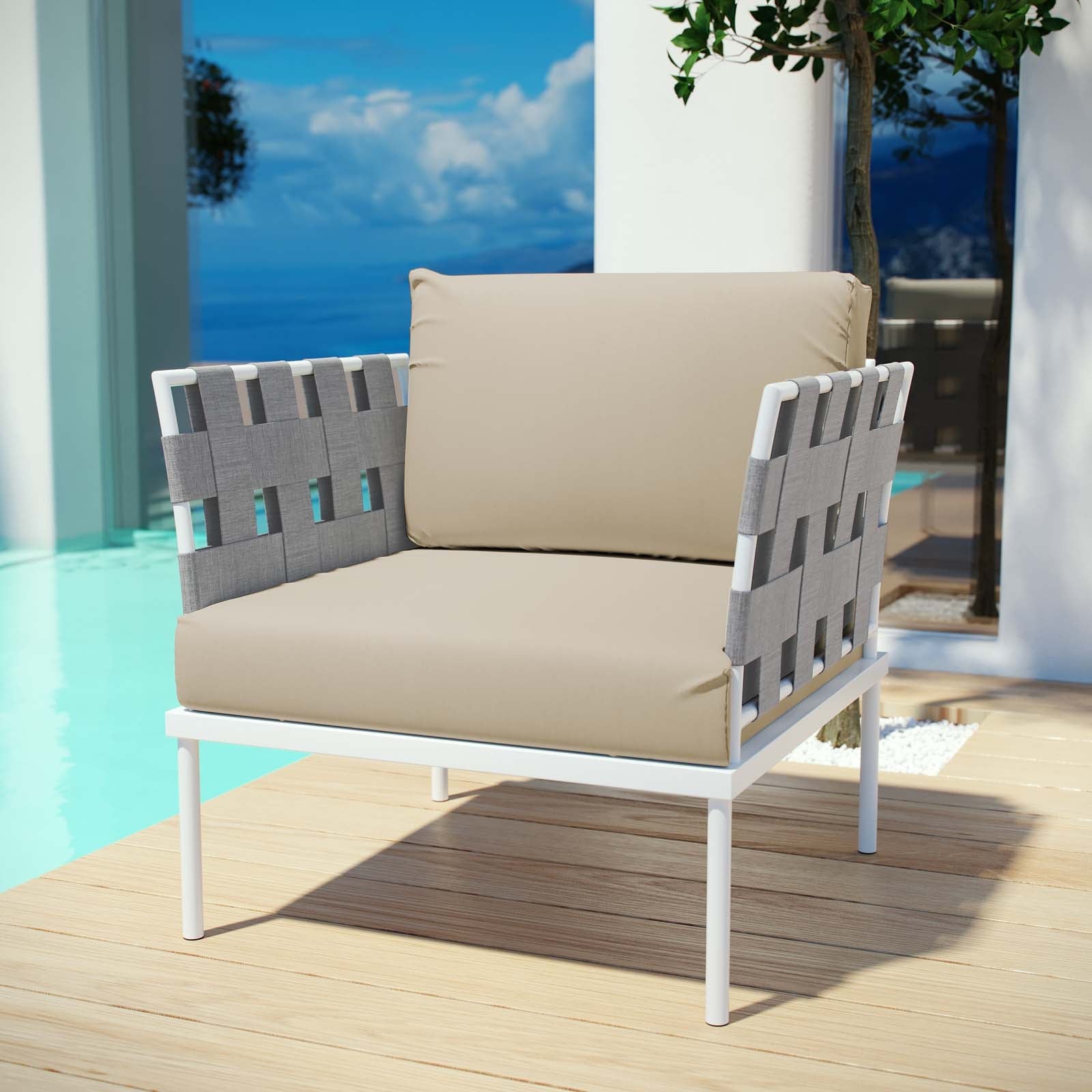 Harmony Outdoor Patio Aluminum Armchair By HouseBean