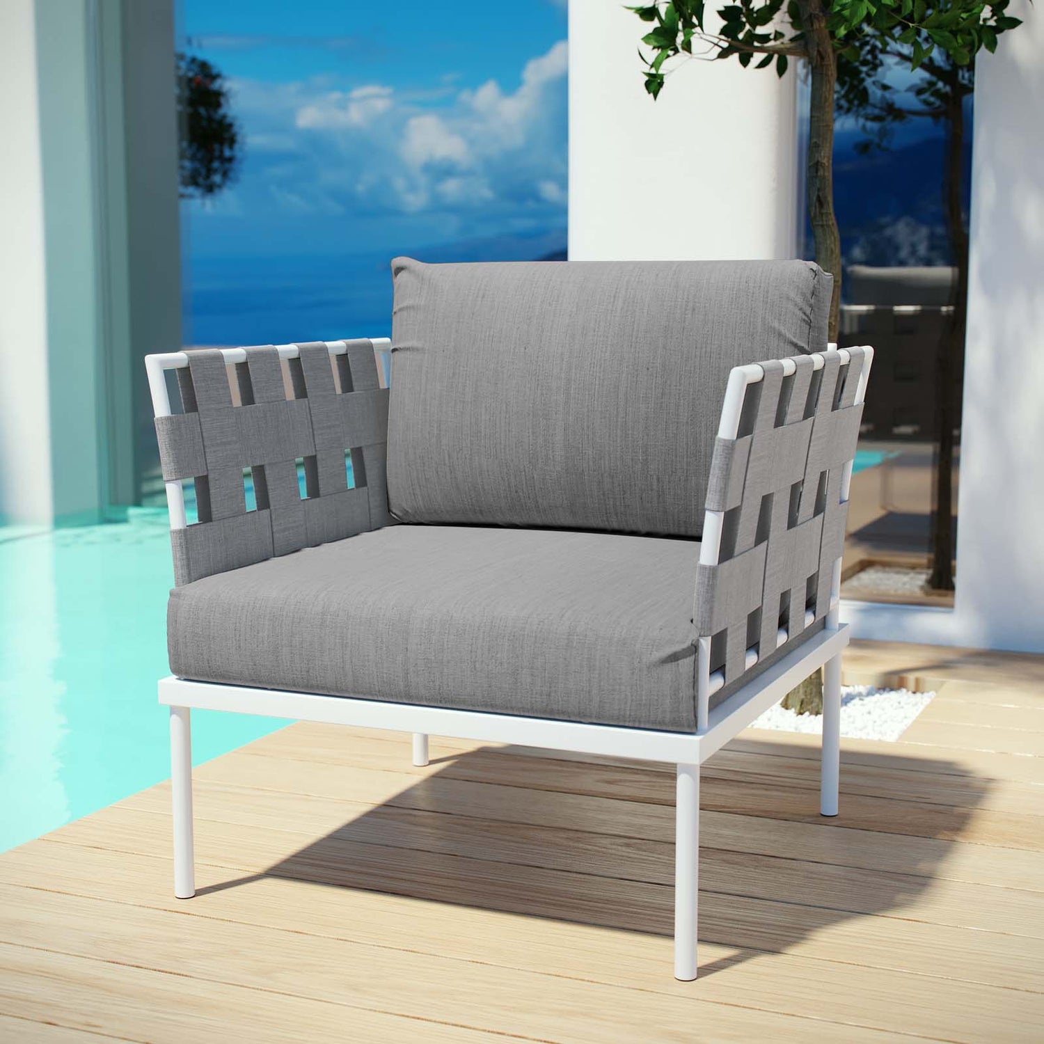 Harmony Outdoor Patio Aluminum Armchair By HouseBean