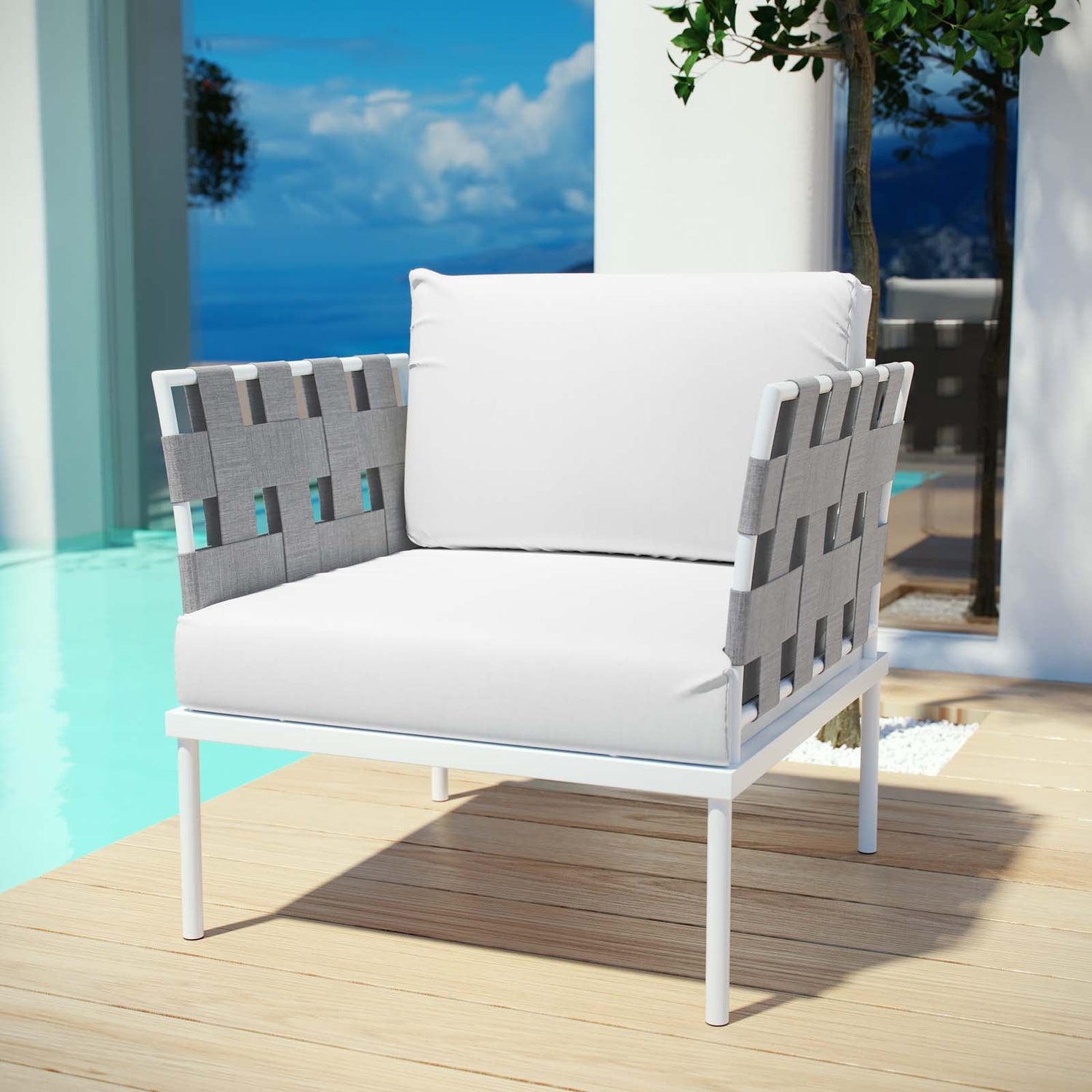 Harmony Outdoor Patio Aluminum Armchair By HouseBean