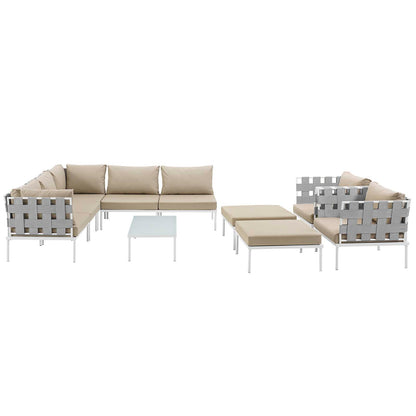 Harmony 10 Piece Outdoor Patio Aluminum Sectional Sofa Set By HouseBean