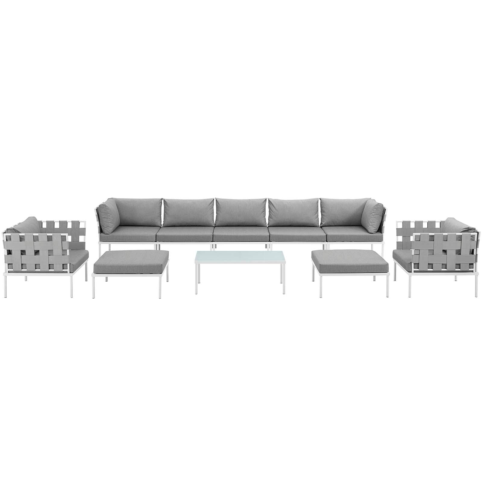 Harmony 10 Piece Outdoor Patio Aluminum Sectional Sofa Set By HouseBean