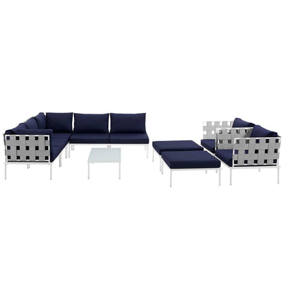 Harmony 10 Piece Outdoor Patio Aluminum Sectional Sofa Set By HouseBean