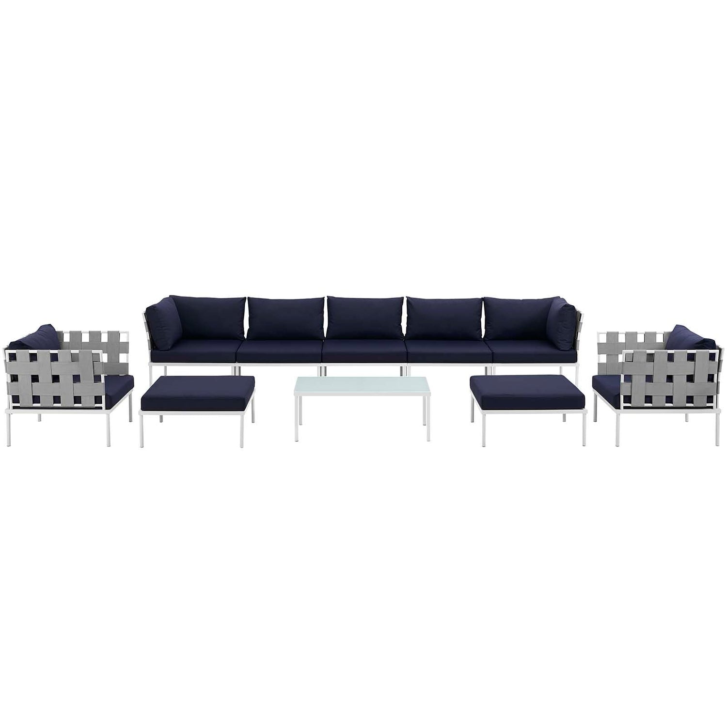 Harmony 10 Piece Outdoor Patio Aluminum Sectional Sofa Set By HouseBean