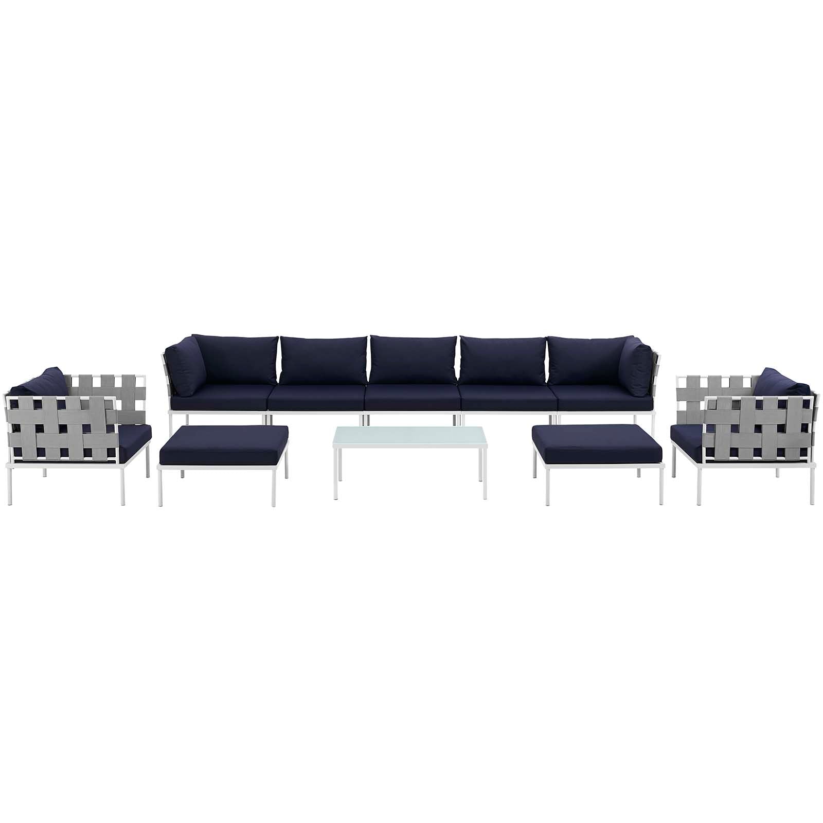 Harmony 10 Piece Outdoor Patio Aluminum Sectional Sofa Set By HouseBean