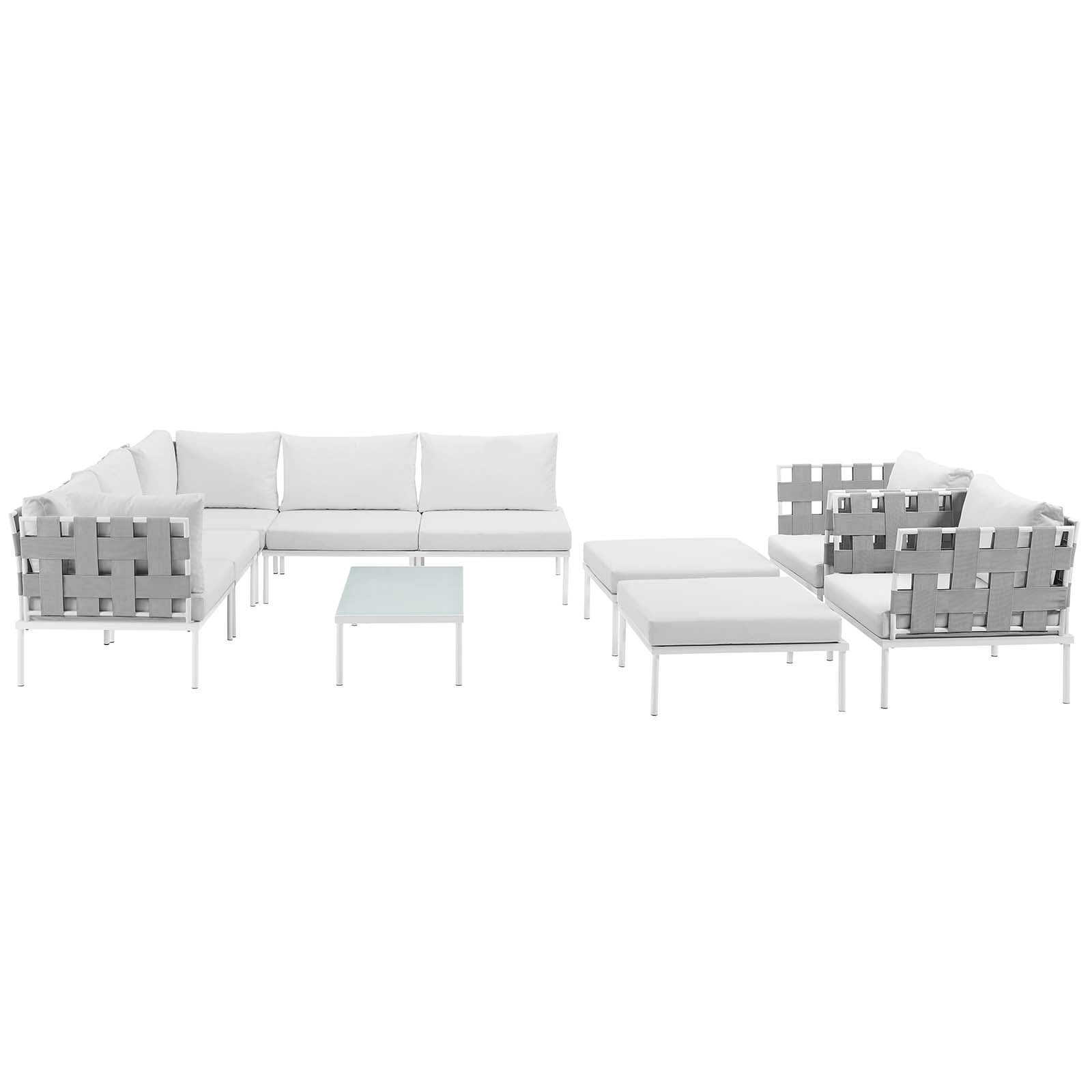 Harmony 10 Piece Outdoor Patio Aluminum Sectional Sofa Set By HouseBean