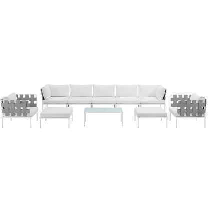 Harmony 10 Piece Outdoor Patio Aluminum Sectional Sofa Set By HouseBean