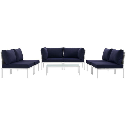 Harmony 7 Piece Outdoor Patio Aluminum Sectional Sofa Set by Modway