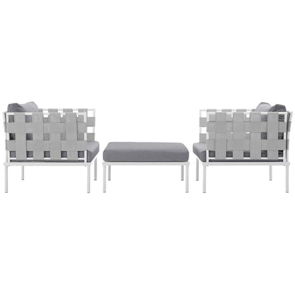 Harmony 3 Piece Outdoor Patio Aluminum Sectional Sofa Set By HouseBean