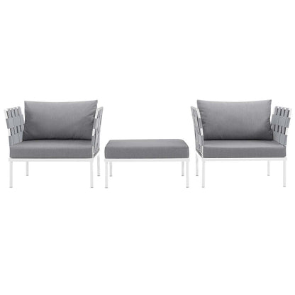 Harmony 3 Piece Outdoor Patio Aluminum Sectional Sofa Set By HouseBean