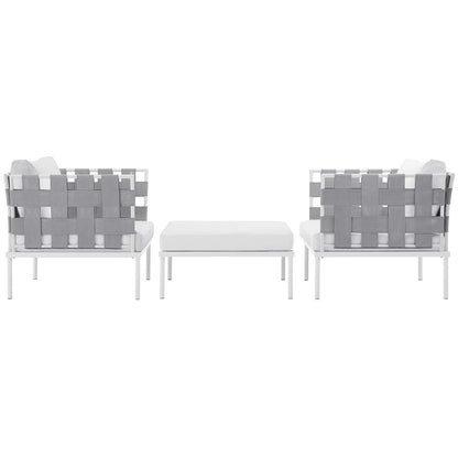 Harmony 3 Piece Outdoor Patio Aluminum Sectional Sofa Set By HouseBean