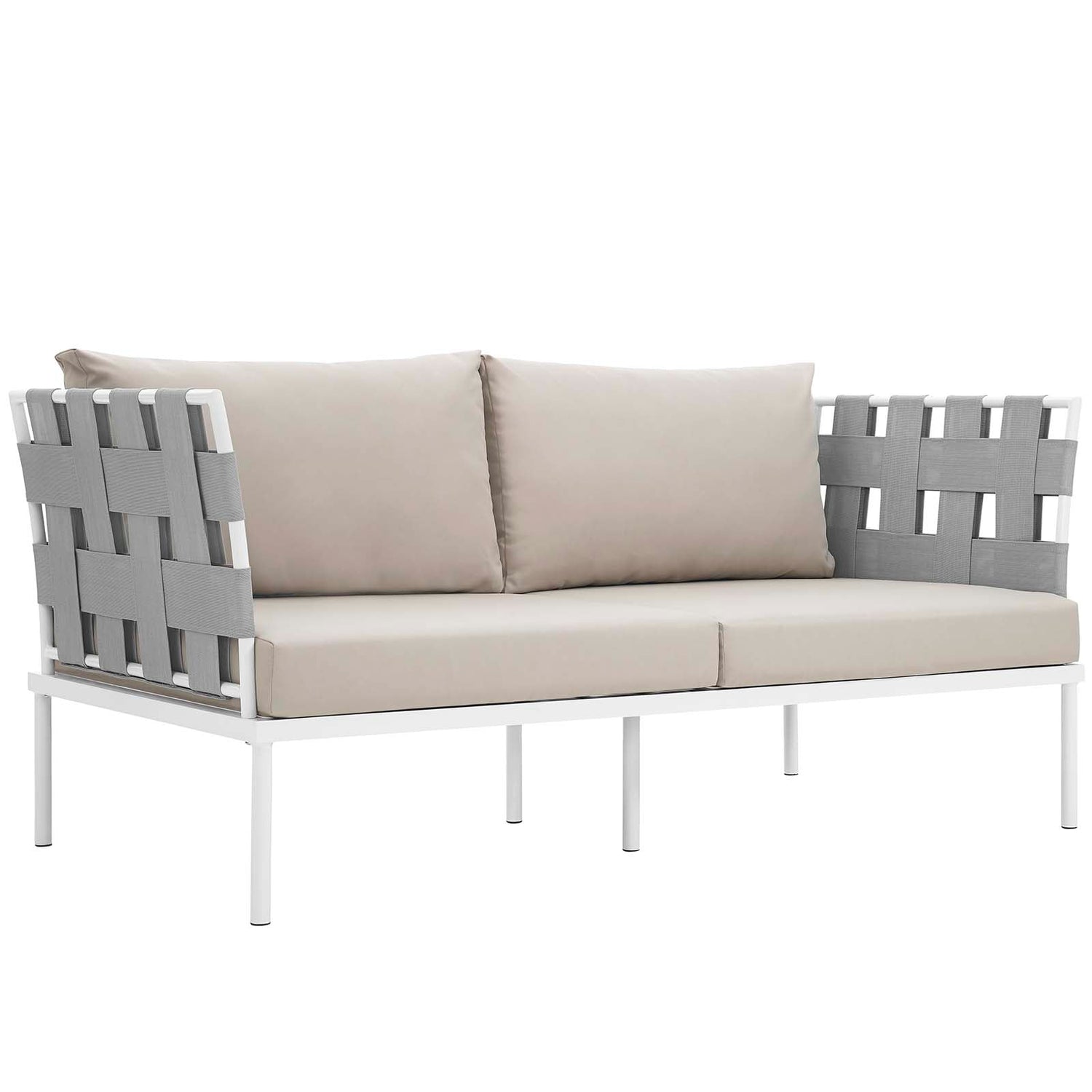 Harmony 5 Piece Outdoor Patio Aluminum Sectional Sofa Set by Modway