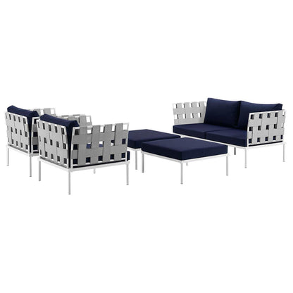 Harmony 5 Piece Outdoor Patio Aluminum Sectional Sofa Set by Modway