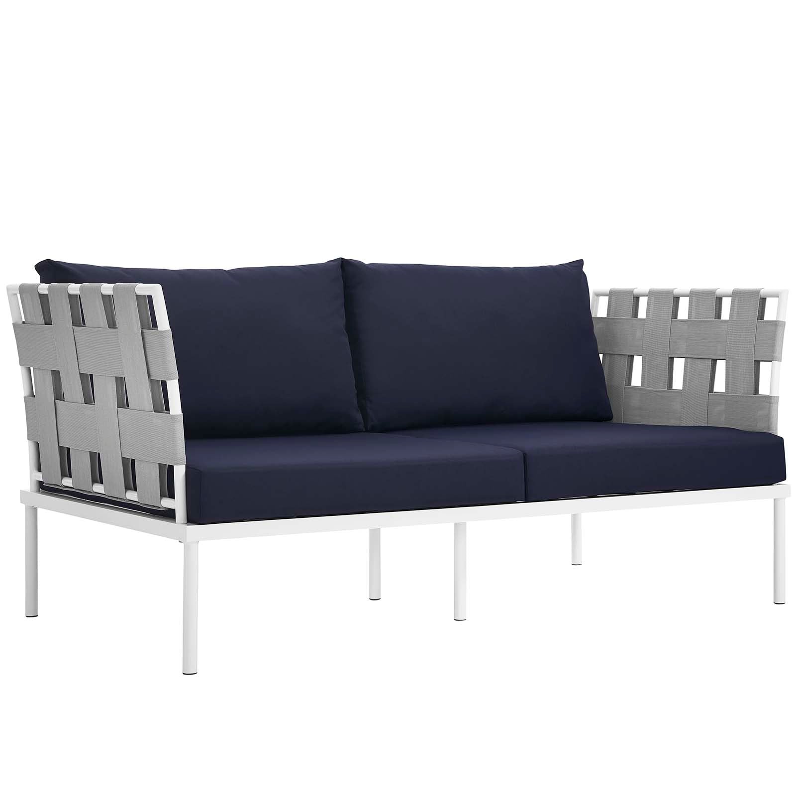 Harmony 5 Piece Outdoor Patio Aluminum Sectional Sofa Set by Modway