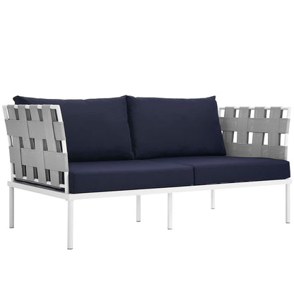 Harmony 5 Piece Outdoor Patio Aluminum Sectional Sofa Set by Modway