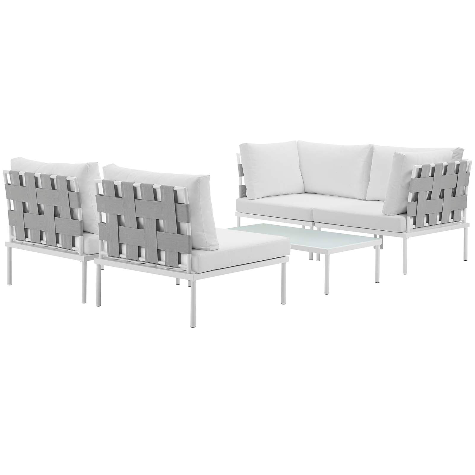 Harmony 5 Piece Outdoor Patio Aluminum Sectional Sofa Set by Modway