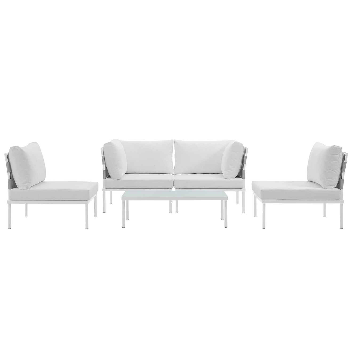 Harmony 5 Piece Outdoor Patio Aluminum Sectional Sofa Set by Modway