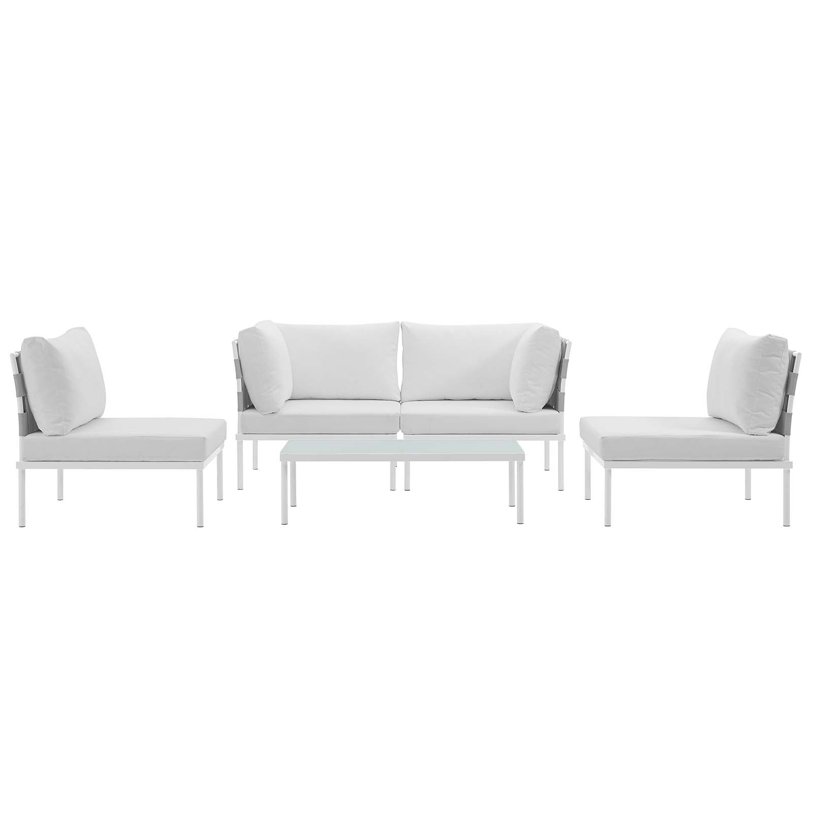 Harmony 5 Piece Outdoor Patio Aluminum Sectional Sofa Set by Modway