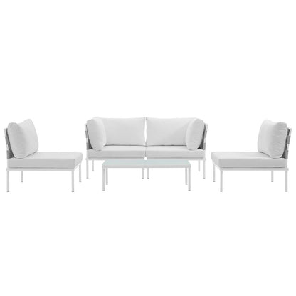 Harmony 5 Piece Outdoor Patio Aluminum Sectional Sofa Set by Modway