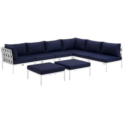 Harmony 8 Piece Outdoor Patio Aluminum Sectional Sofa Set by Modway