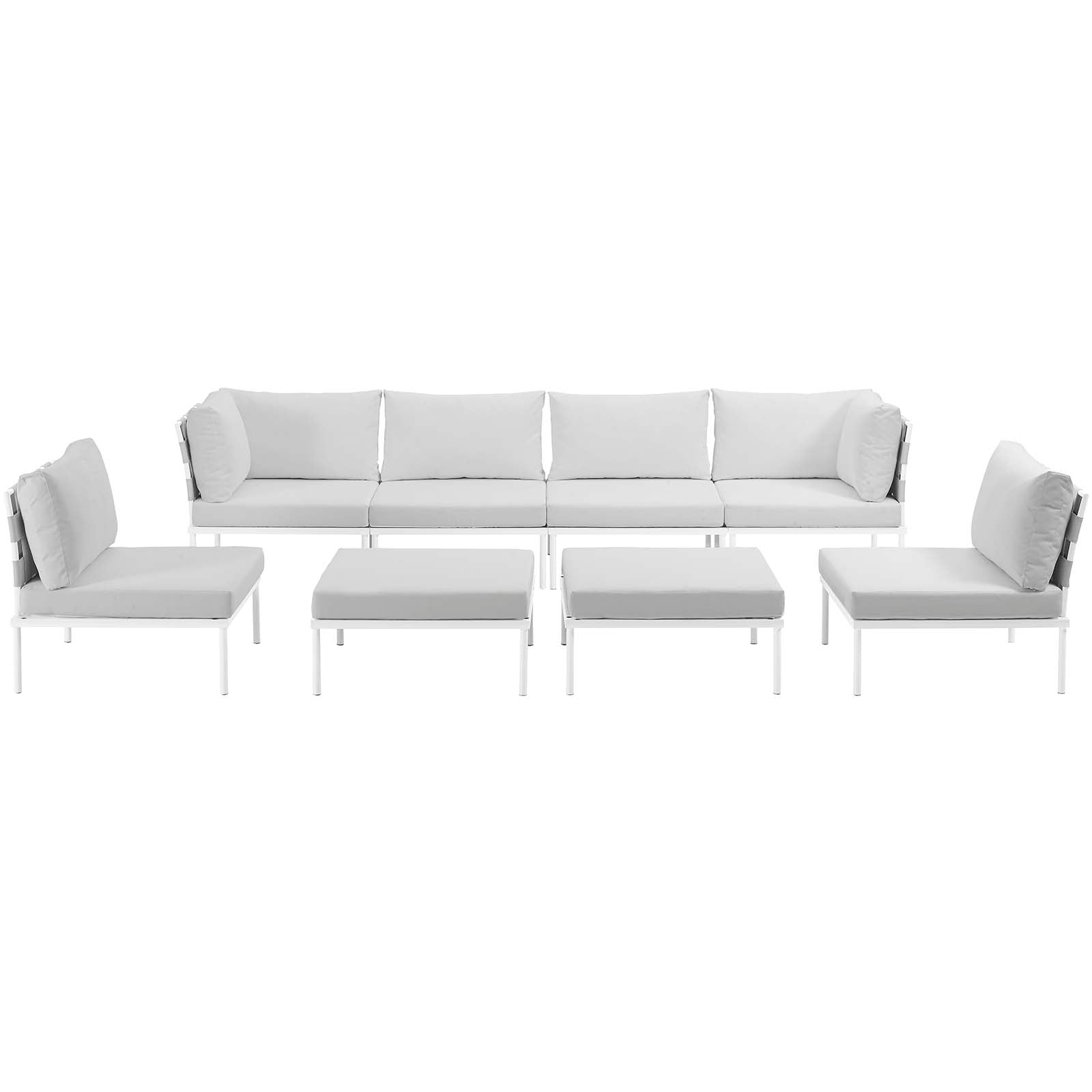 Harmony 8 Piece Outdoor Patio Aluminum Sectional Sofa Set by Modway