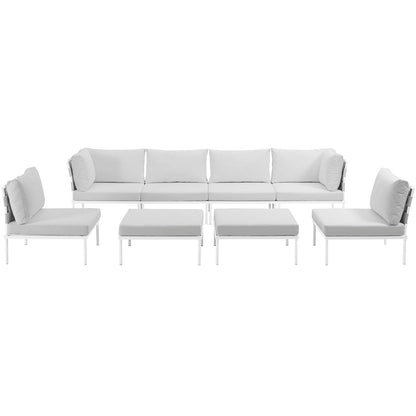 Harmony 8 Piece Outdoor Patio Aluminum Sectional Sofa Set by Modway