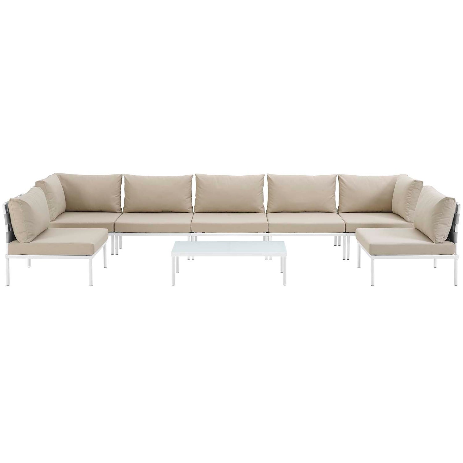 Harmony 8 Piece Outdoor Patio Aluminum Sectional Sofa Set by Modway