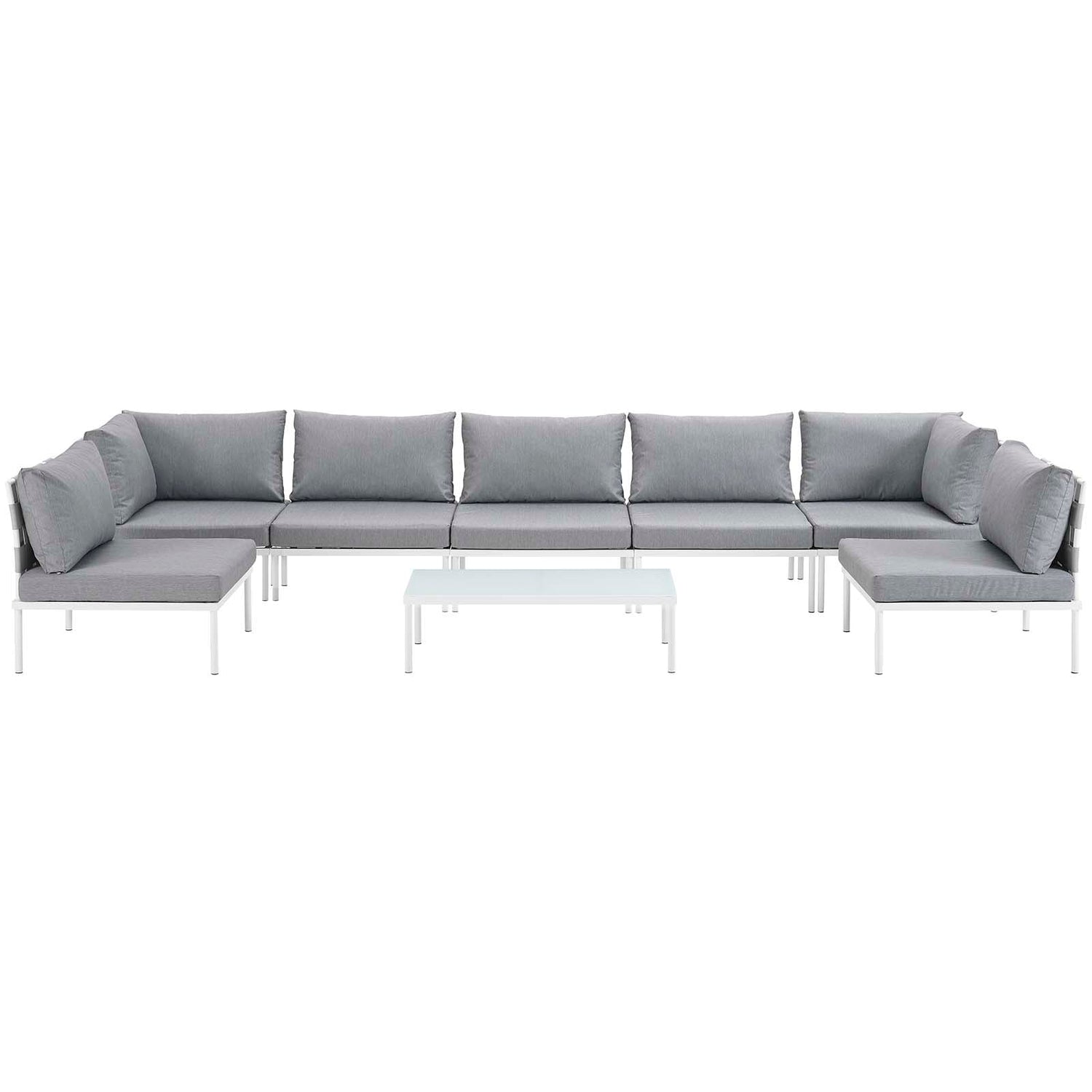 Harmony 8 Piece Outdoor Patio Aluminum Sectional Sofa Set by Modway