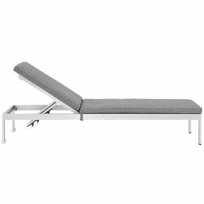 Shore Outdoor Patio Aluminum Chaise with Cushions by Modway