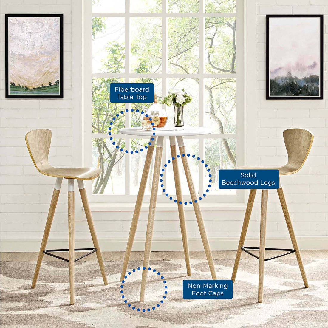 Track Round Bar Table by Modway