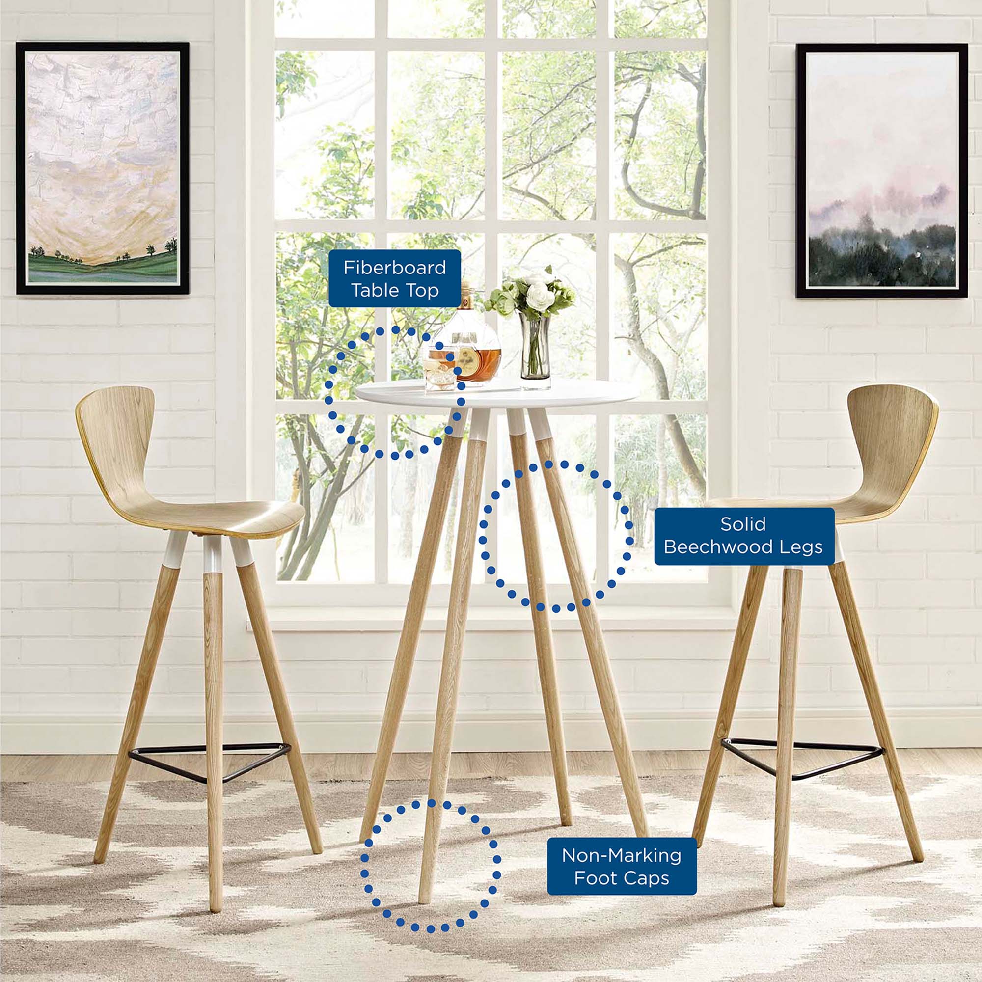Track Round Bar Table by Modway