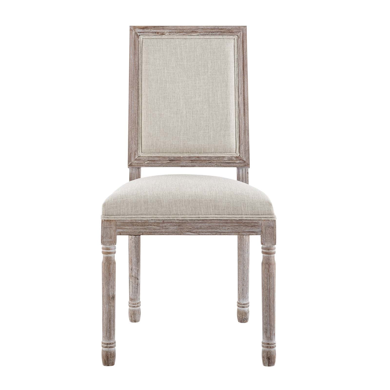 Court Vintage French Upholstered Fabric Dining Side Chair By HouseBean