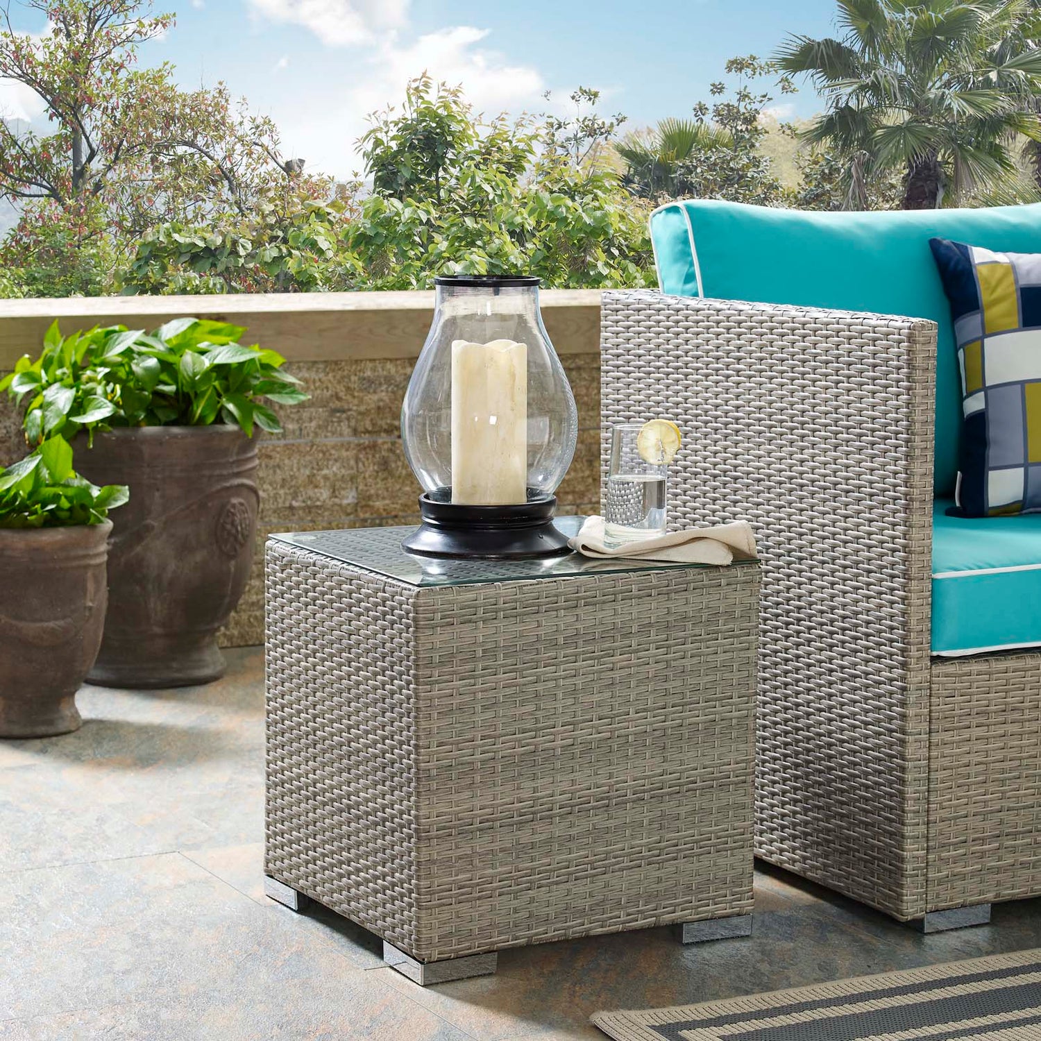 Repose Outdoor Patio Side Table By HouseBean