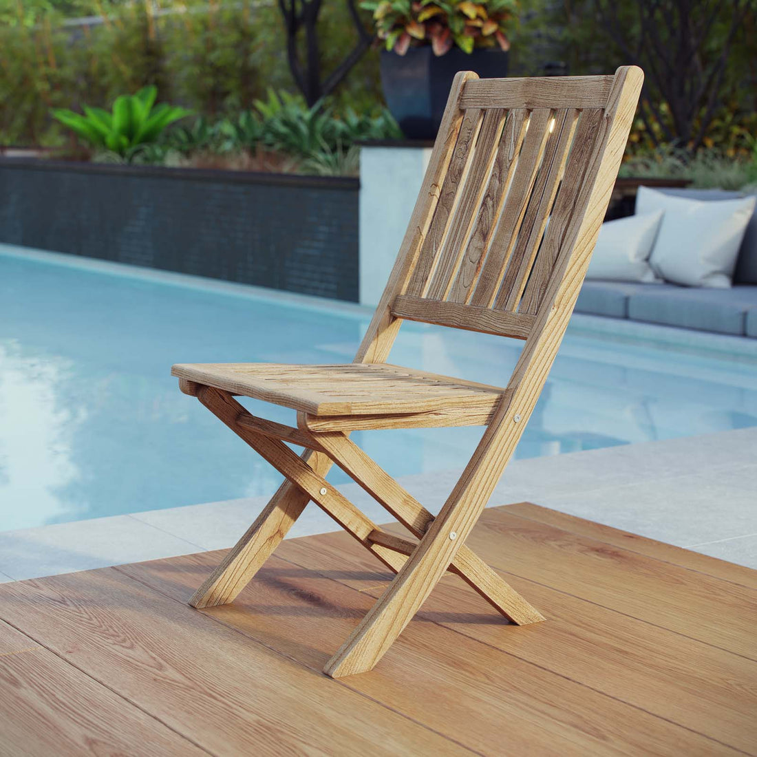 Marina Outdoor Patio Teak Folding Chair by Modway