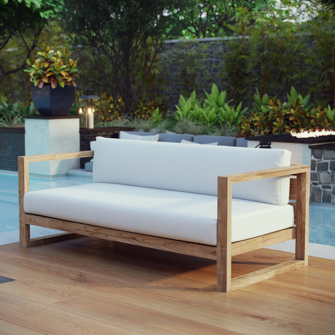 Upland Outdoor Patio Teak Sofa By HouseBean