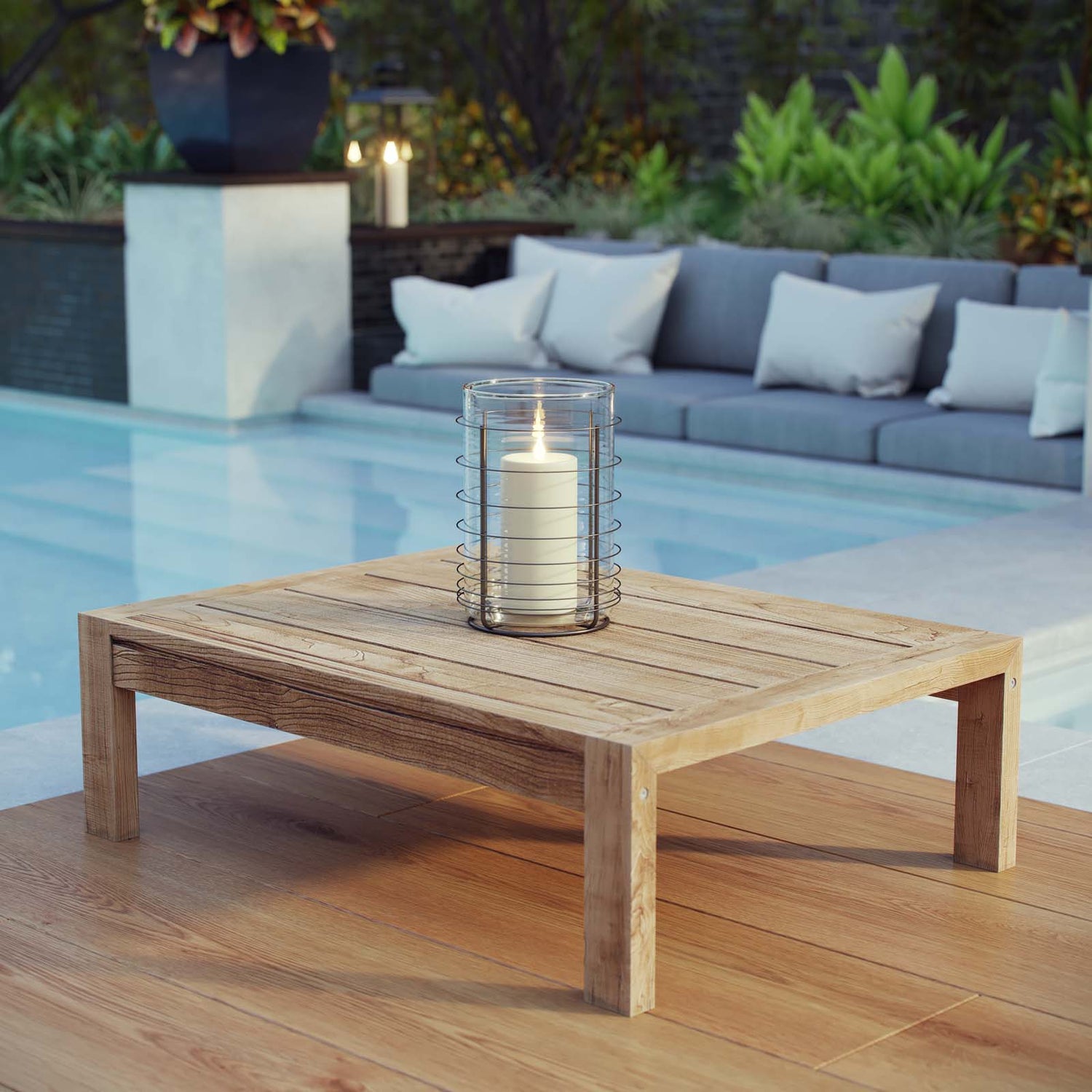 Upland Outdoor Patio Wood Coffee Table By HouseBean