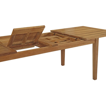 Marina Extendable Outdoor Patio Teak Dining Table by Modway