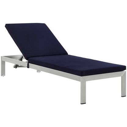 Shore Chaise with Cushions Outdoor Patio Aluminum Set of 6 by Modway
